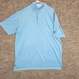 Peter Millar Summer Comfort Polo Shirt Mens XL Blue‎ Short Sleeve Golf Logo